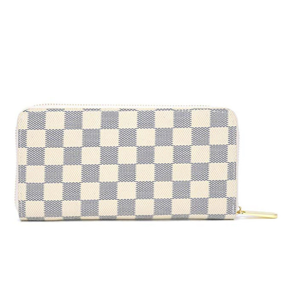 Handbags - Checkered Zip Around Wallet